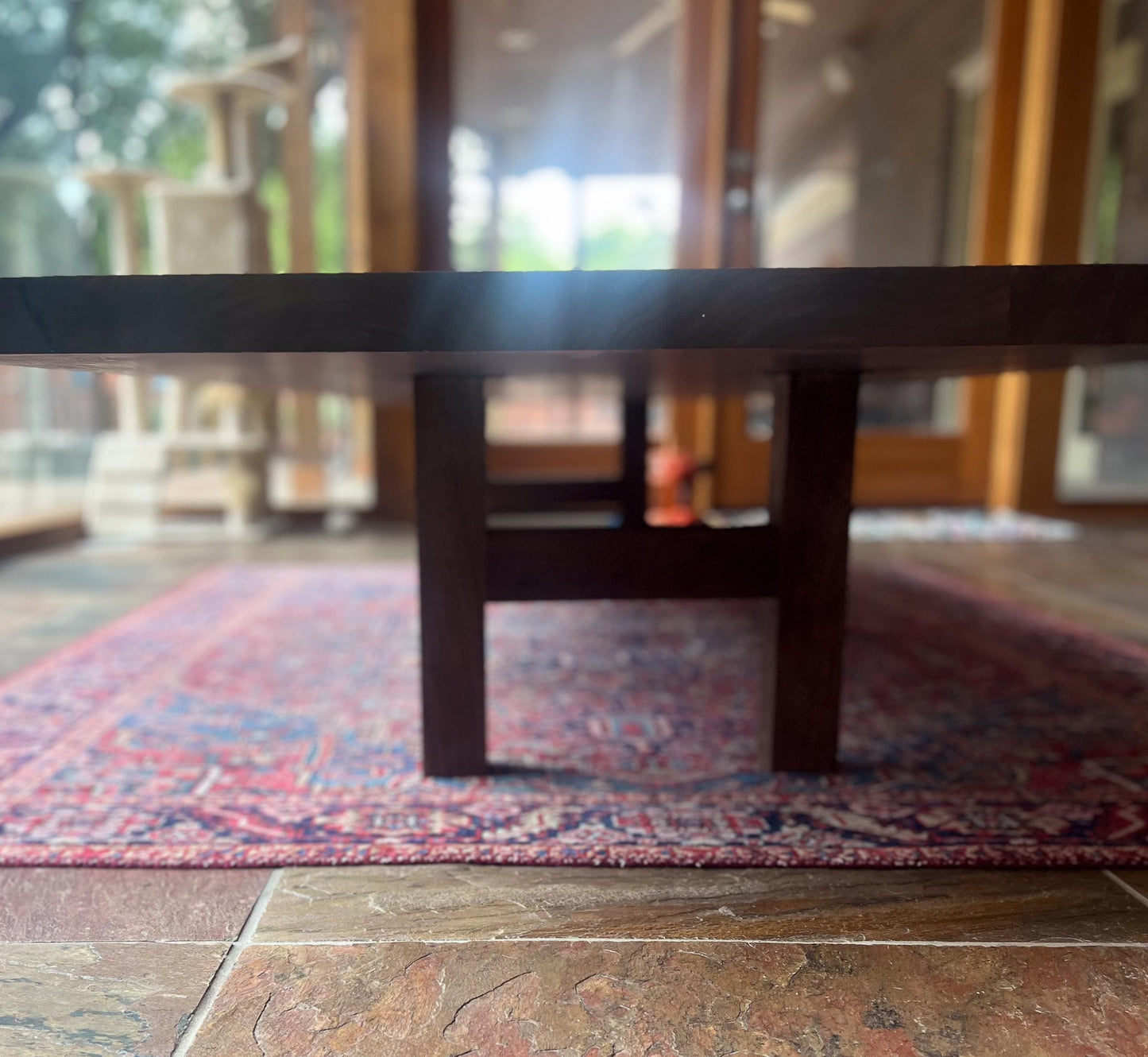 Walnut h-frame table leg