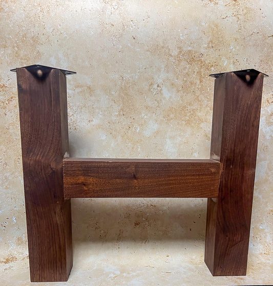 Walnut h-frame table leg