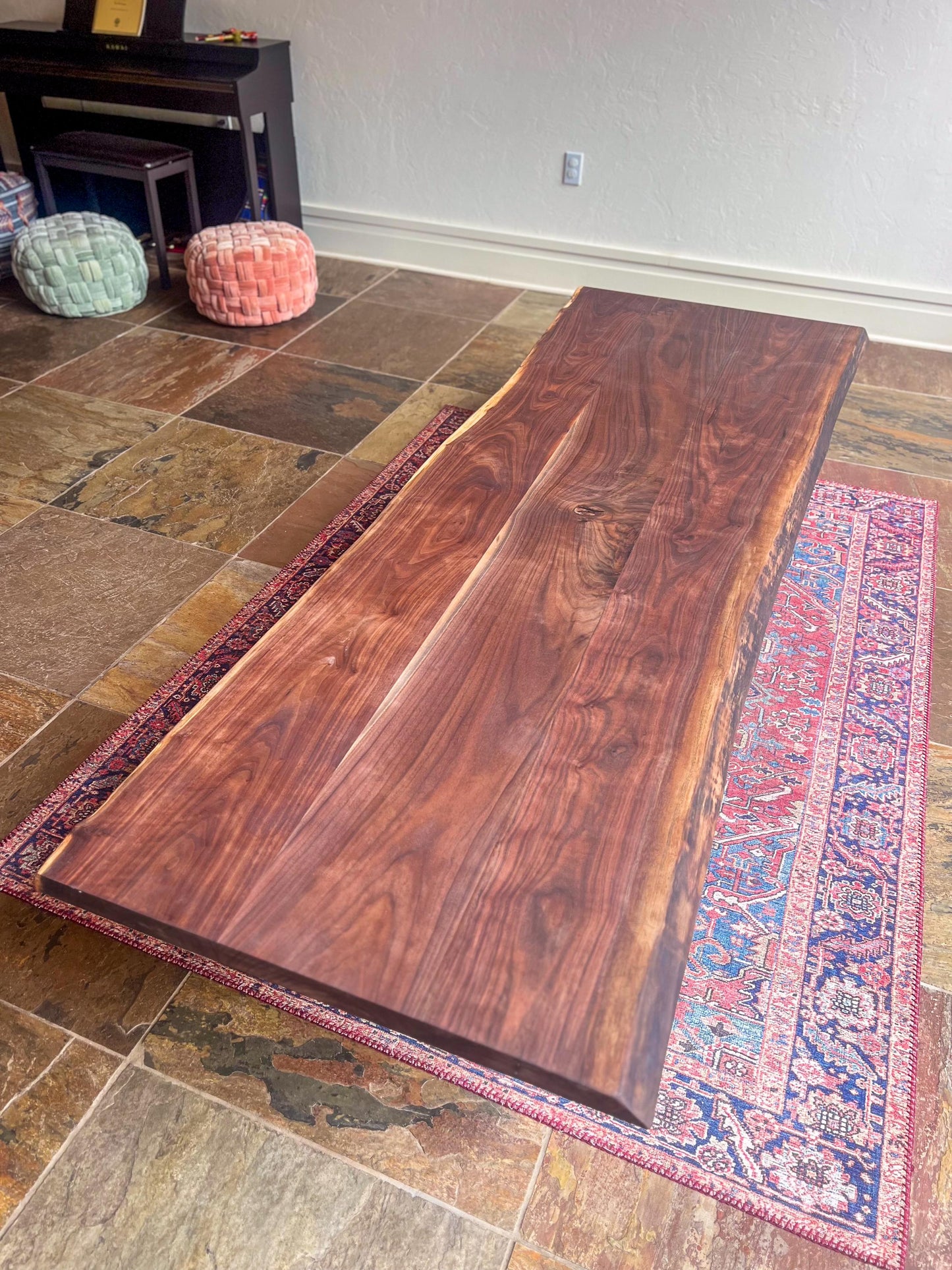 Walnut Japanese low dining floor table