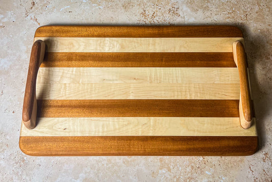 Wooden striped tray
