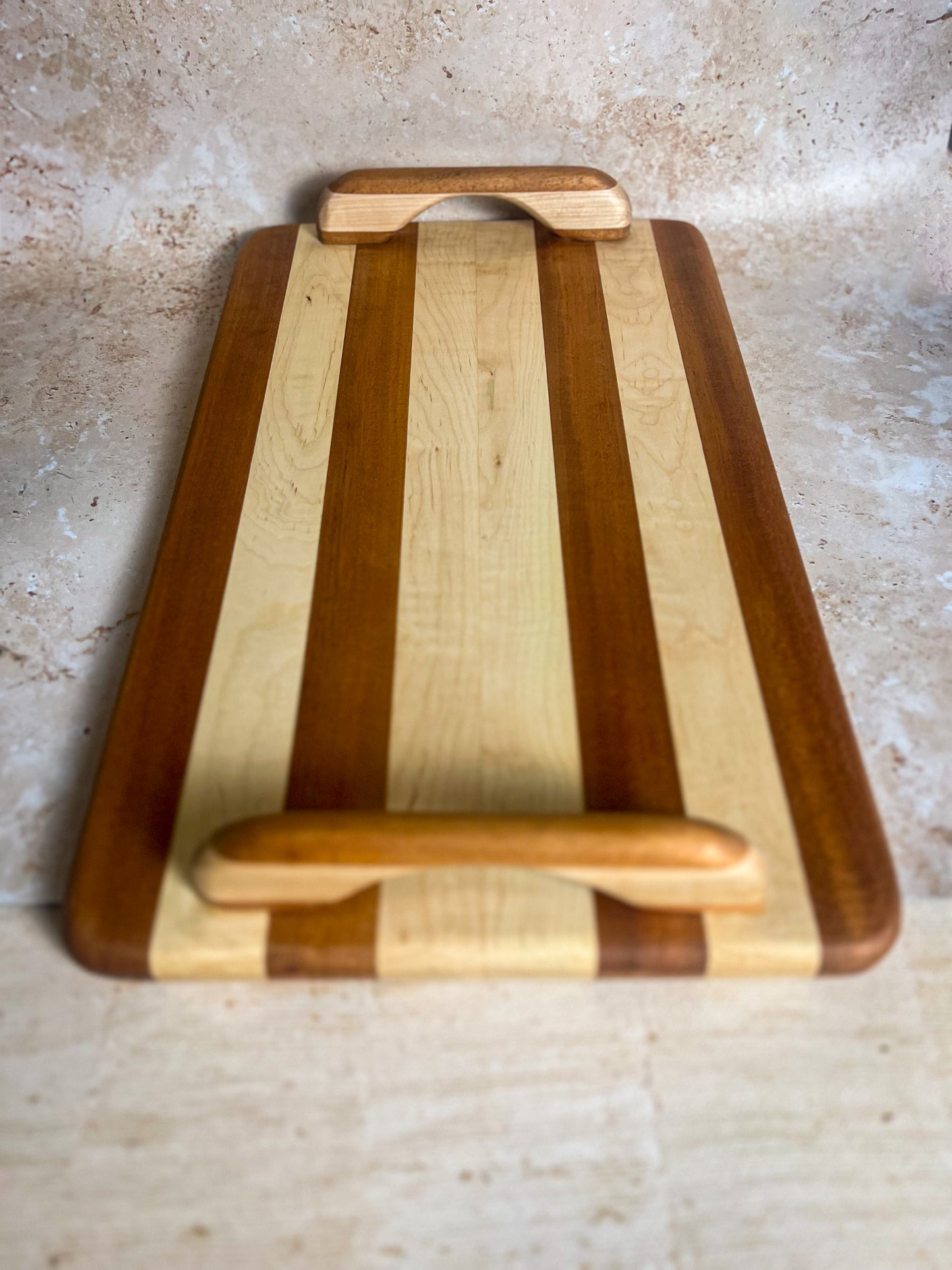 Wooden striped tray