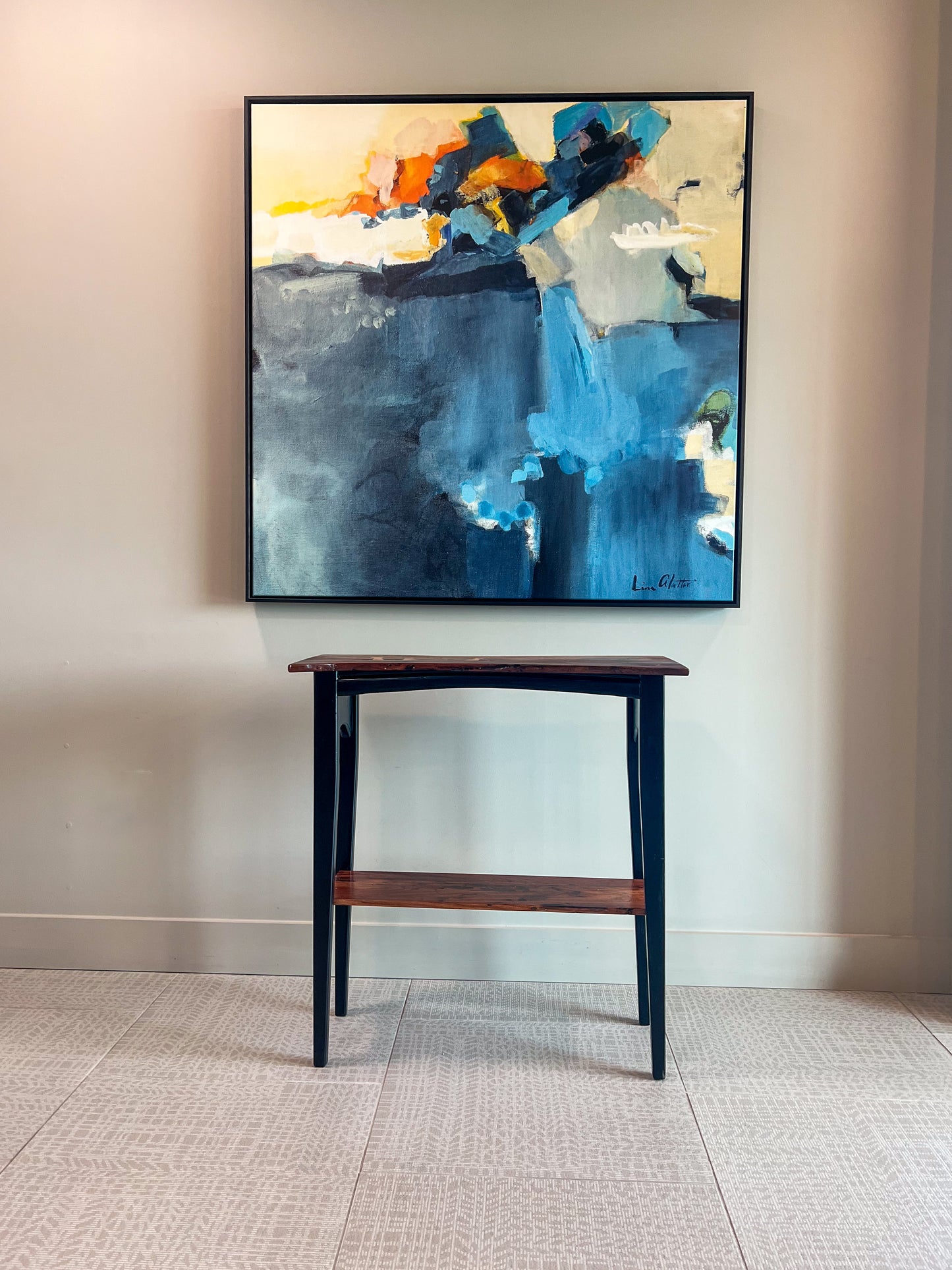 Mahogany wood console table