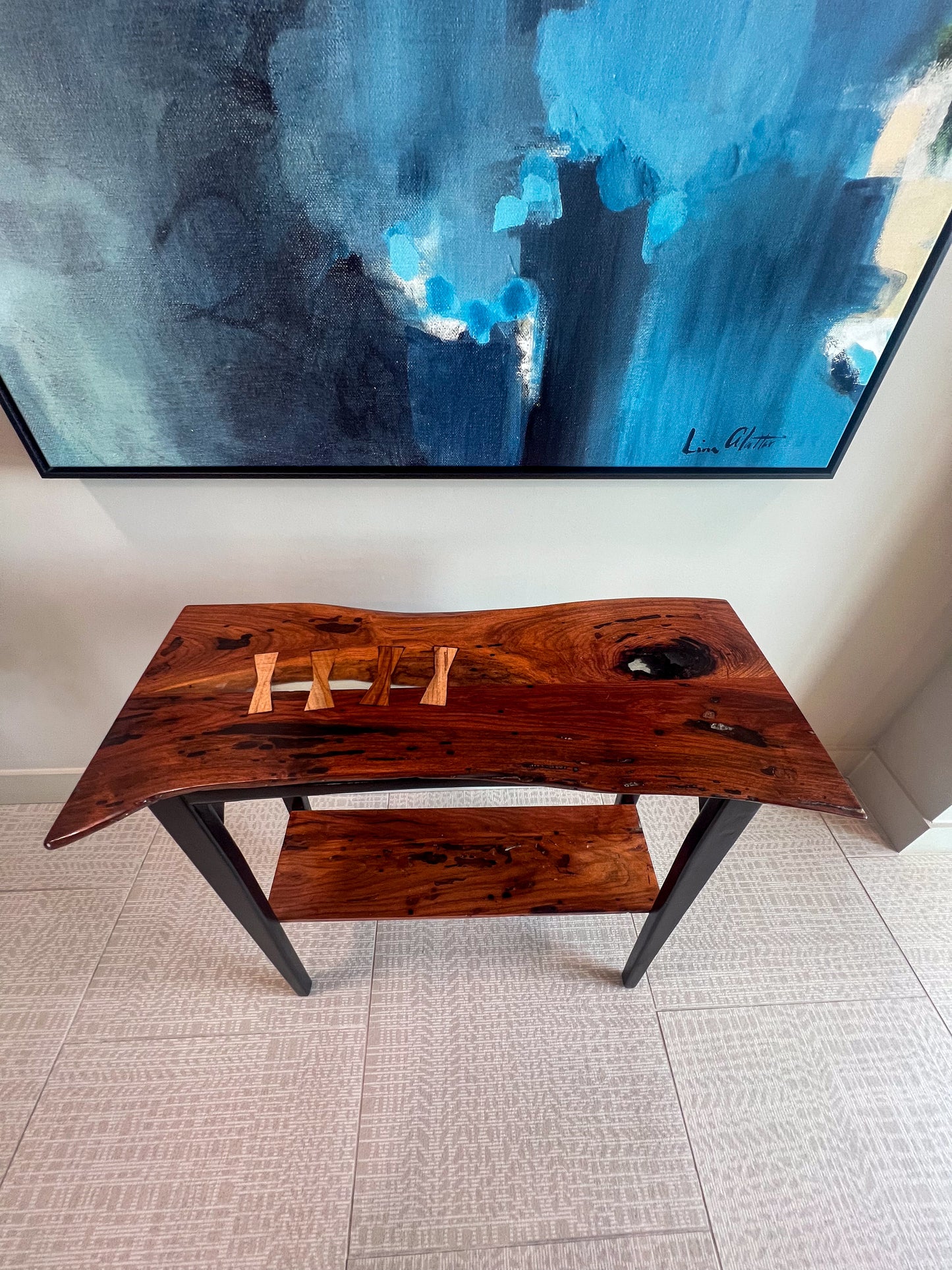 Mahogany wood console table