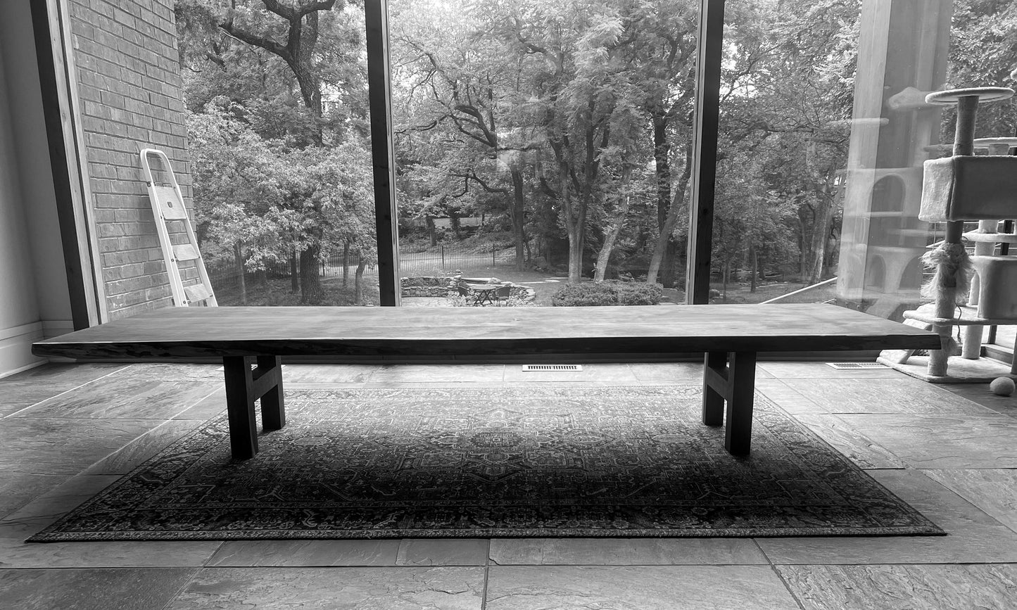 Walnut h-frame table leg
