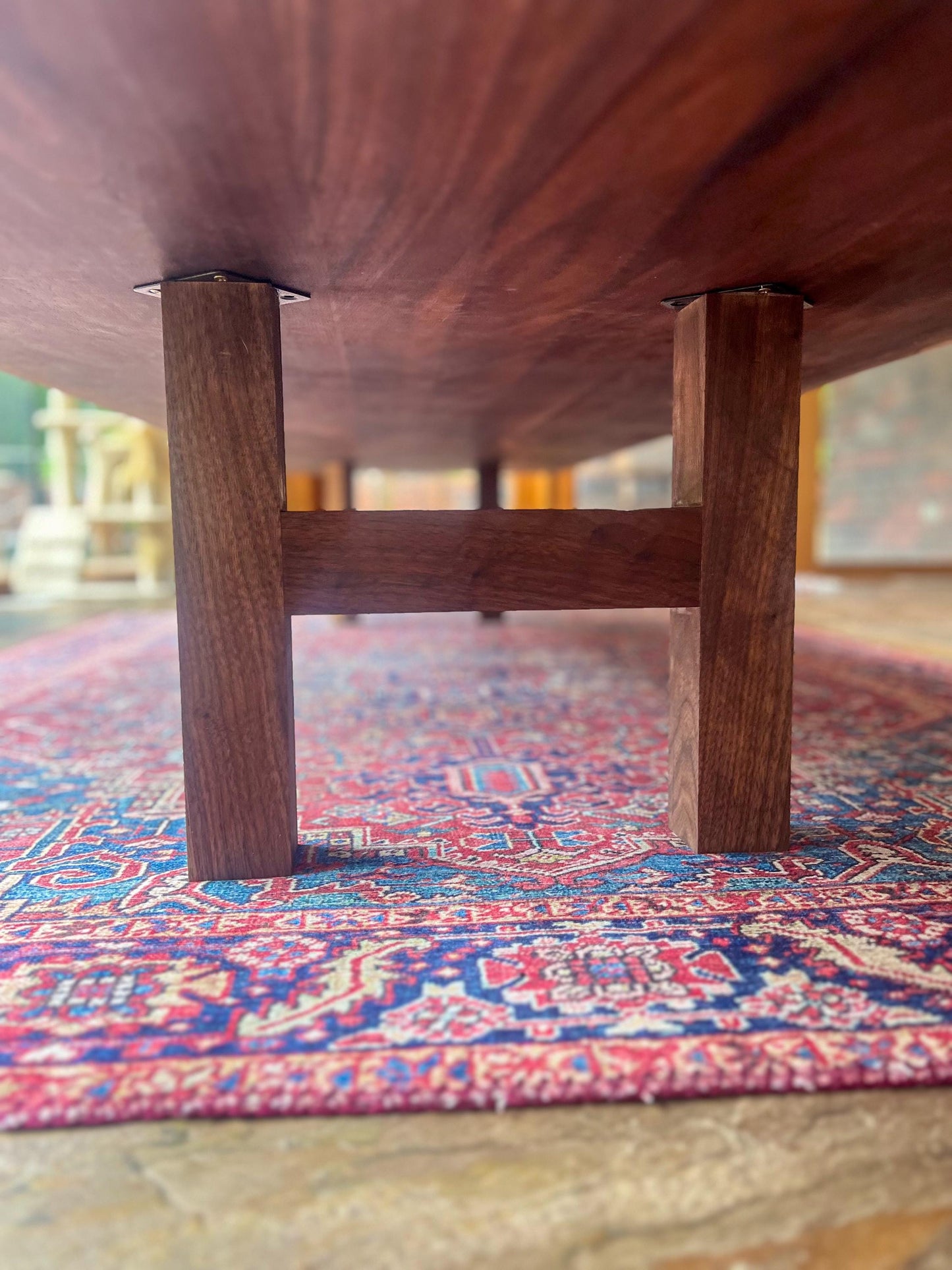 Walnut h-frame table leg