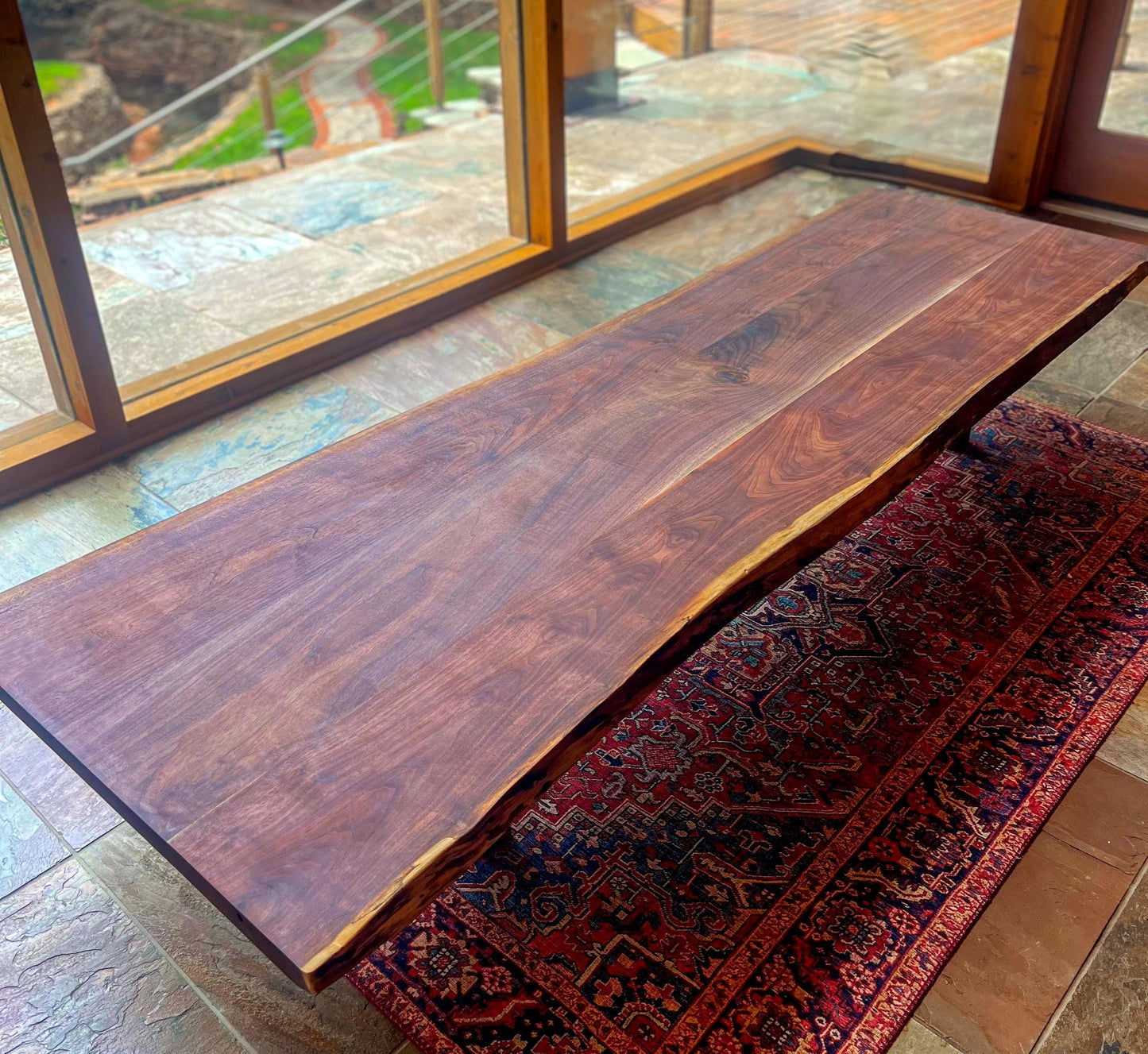 Walnut Japanese low dining floor table