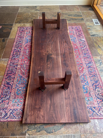 Walnut h-frame table leg
